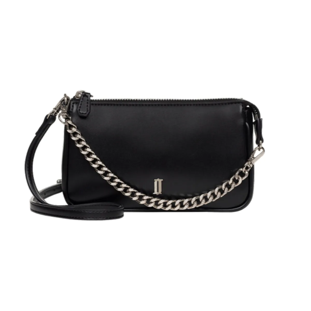 J.ESTINA Joelle Nut Mini Cross Black Chain Leather Strap Shoulder Bag / from Seoul, Korea