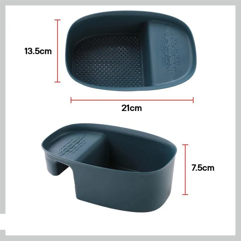 Kuber Industries Kitchen Organizer With Soap Holder|Premium PP|Durable & Sturdy|Multipurpose Bathroom Shelf|Smart Drainage Holes|TM21001|Pack Of 5|Blue