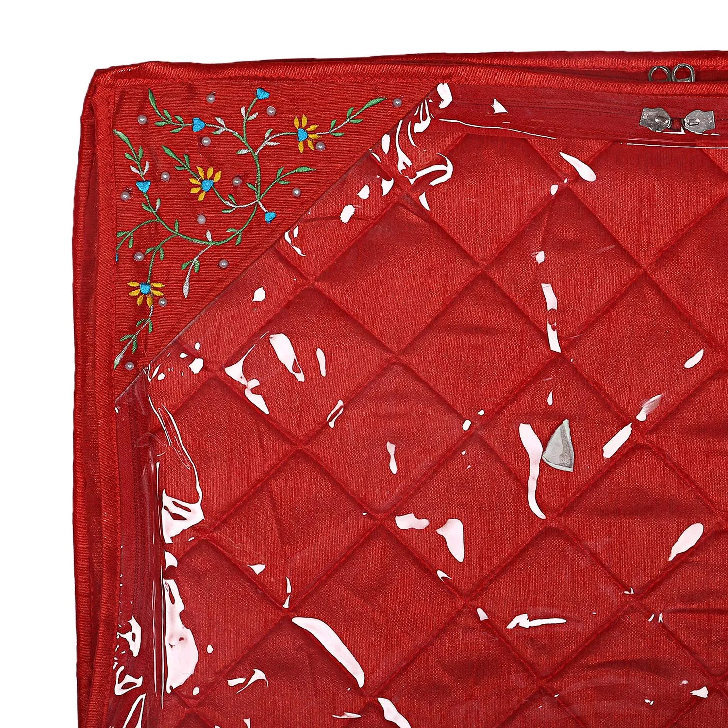 Kuber Industries Silk 6 Pieces Single Packing Saree Cover (Red) -CTLTC10601