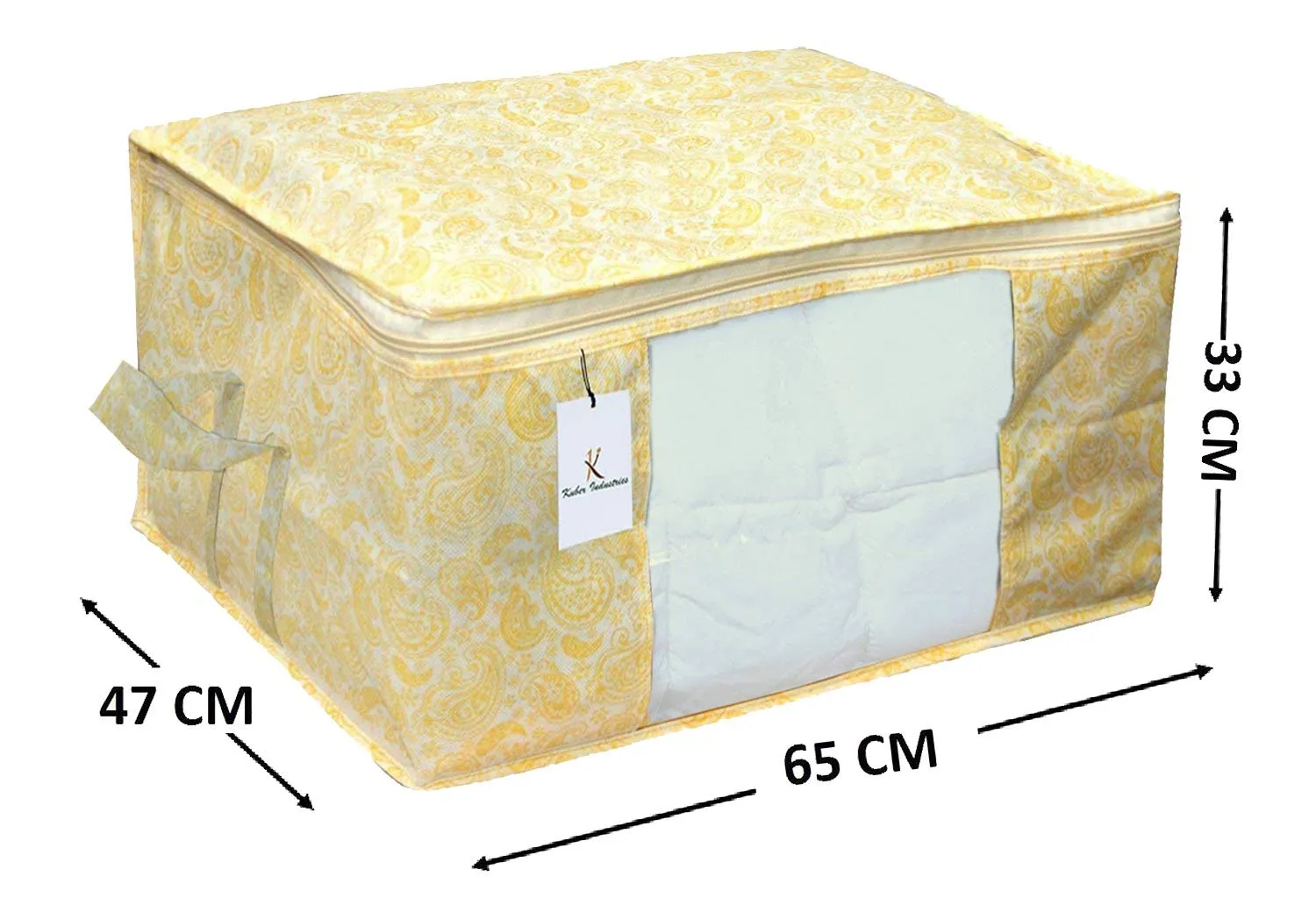 Kuber Industries Underbed Storage Bag,Storage Organiser,Blanket Cover Set of 1 Pc - Gold, Extra Large Size,CTKNEW228