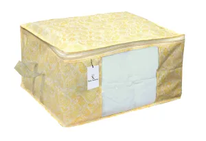 Kuber Industries Underbed Storage Bag,Storage Organiser,Blanket Cover Set of 1 Pc - Gold, Extra Large Size,CTKNEW228