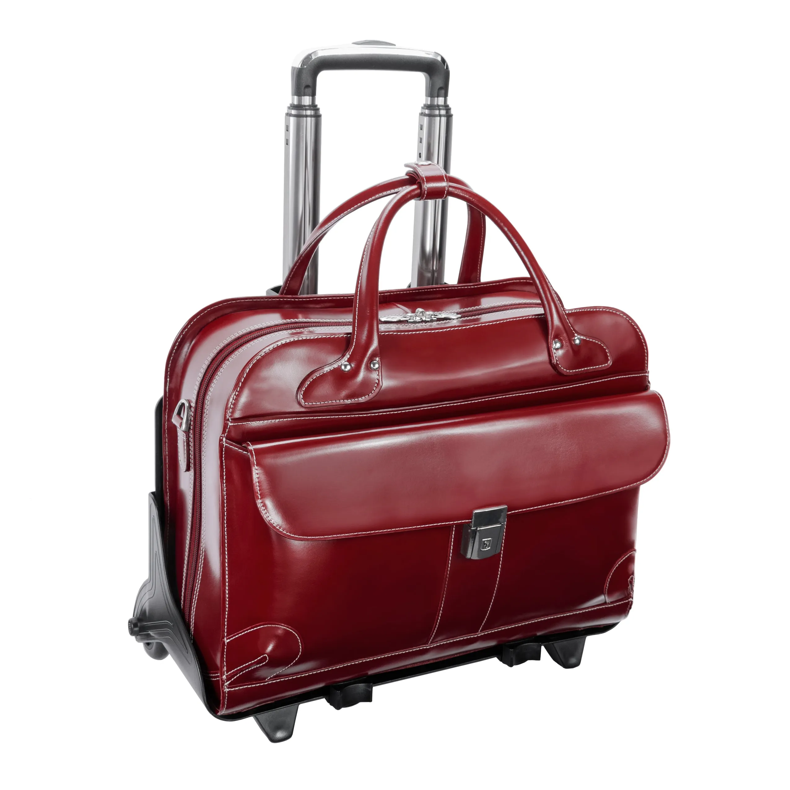 LAKEWOOD | 15” Leather Detachable-Wheeled Laptop Case