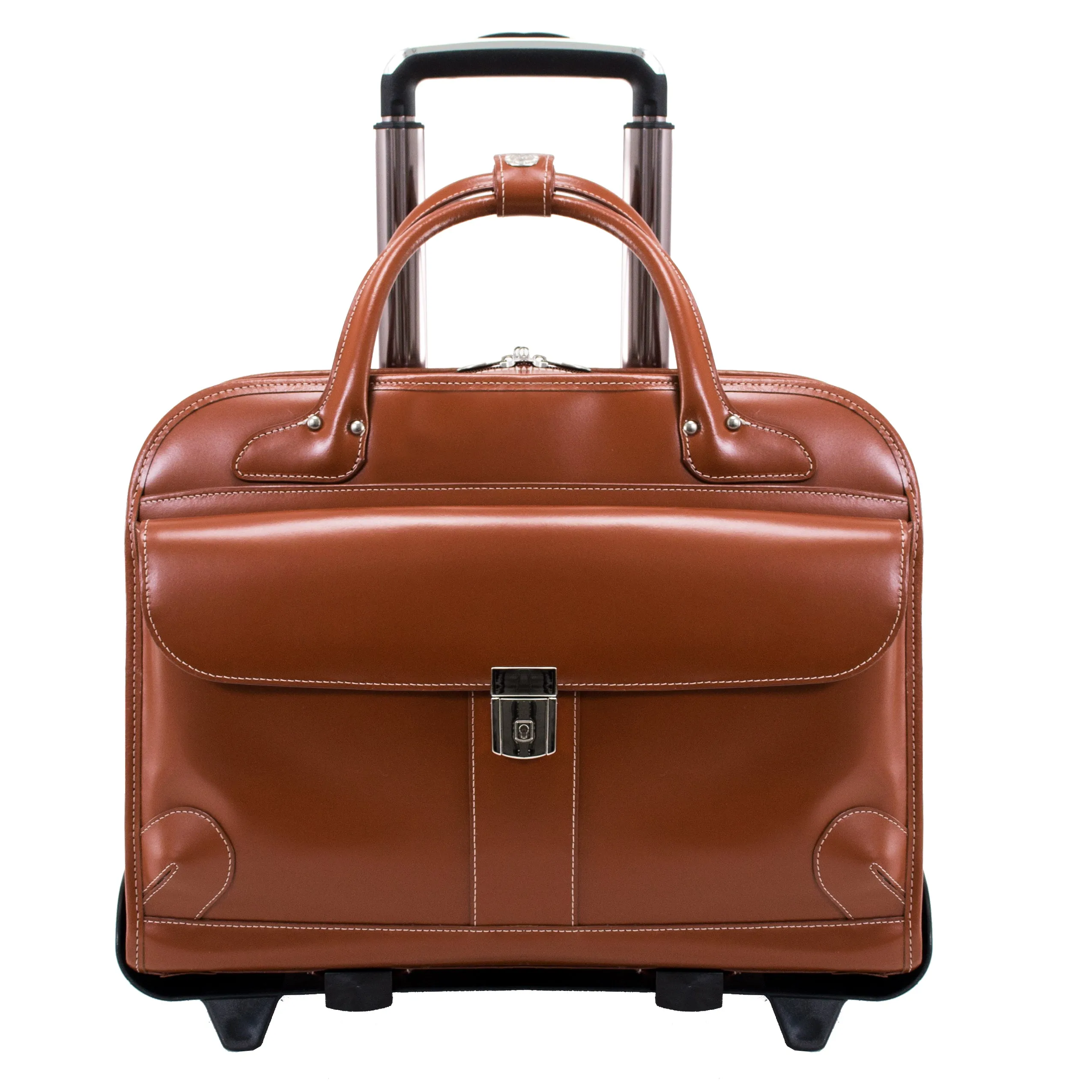 LAKEWOOD | 15” Leather Detachable-Wheeled Laptop Case