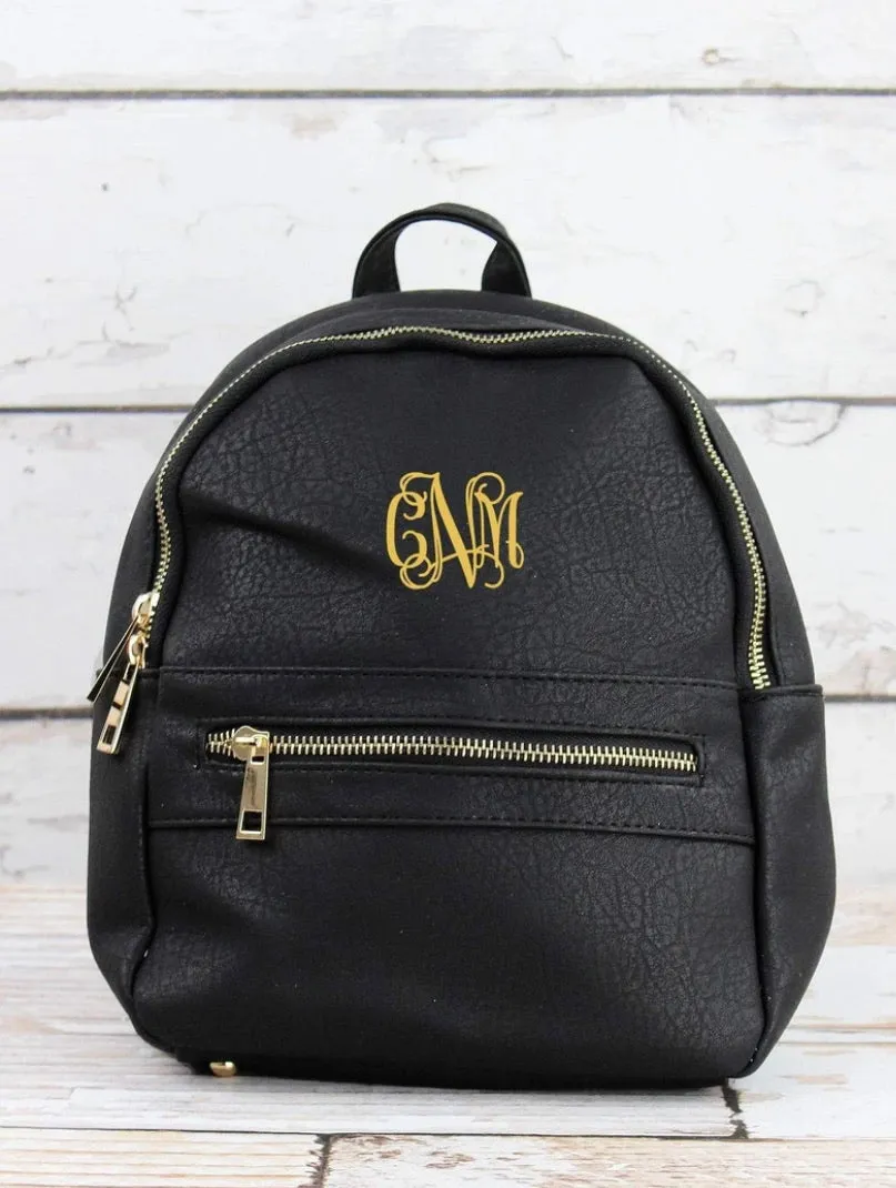 Leather backpack purse