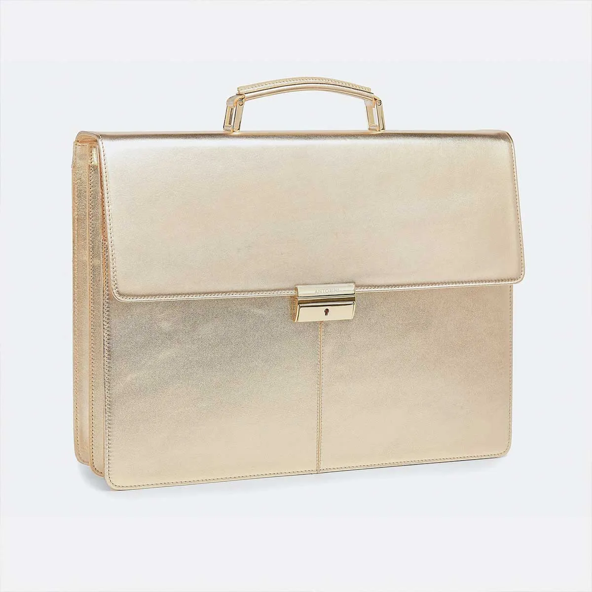 Leather Briefcase in Gold, Limited Edition