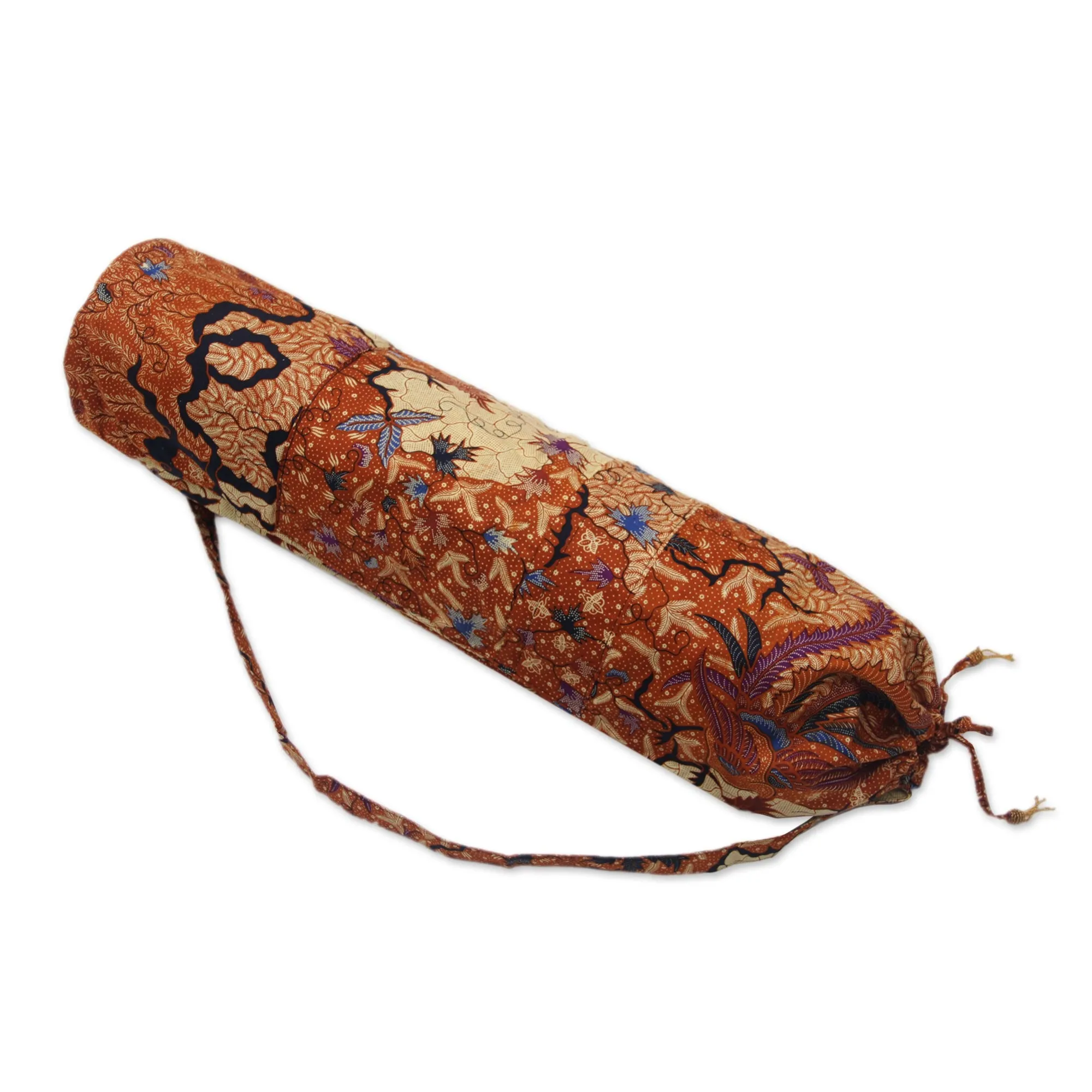 Madura Flowers Batik Cotton Yoga Mat Bag