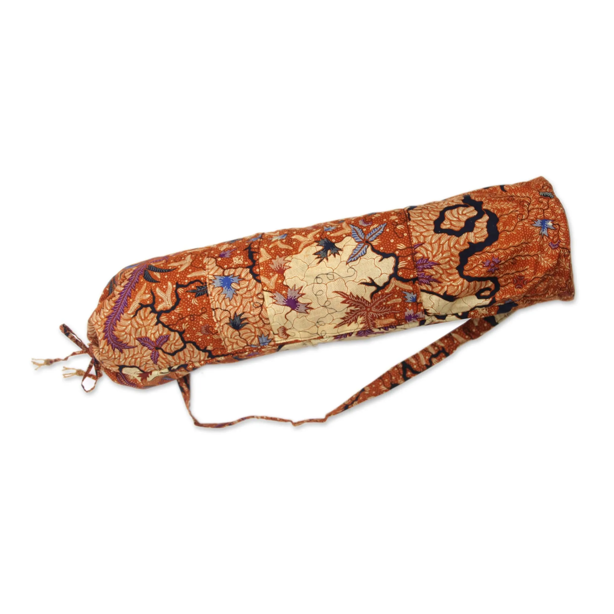 Madura Flowers Batik Cotton Yoga Mat Bag