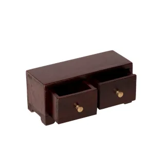 Mahogany Touch 2 Drawer Tabletop Classic Desk Organiser