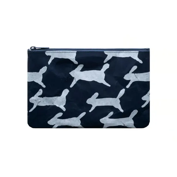 mina perhonen: Pencil Case - run run run / L Size / Dark Blue - , Made in Japan,  Japanese pen case