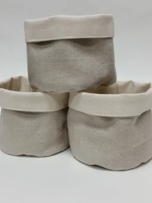 Natural Linen Mini Bin Set/3