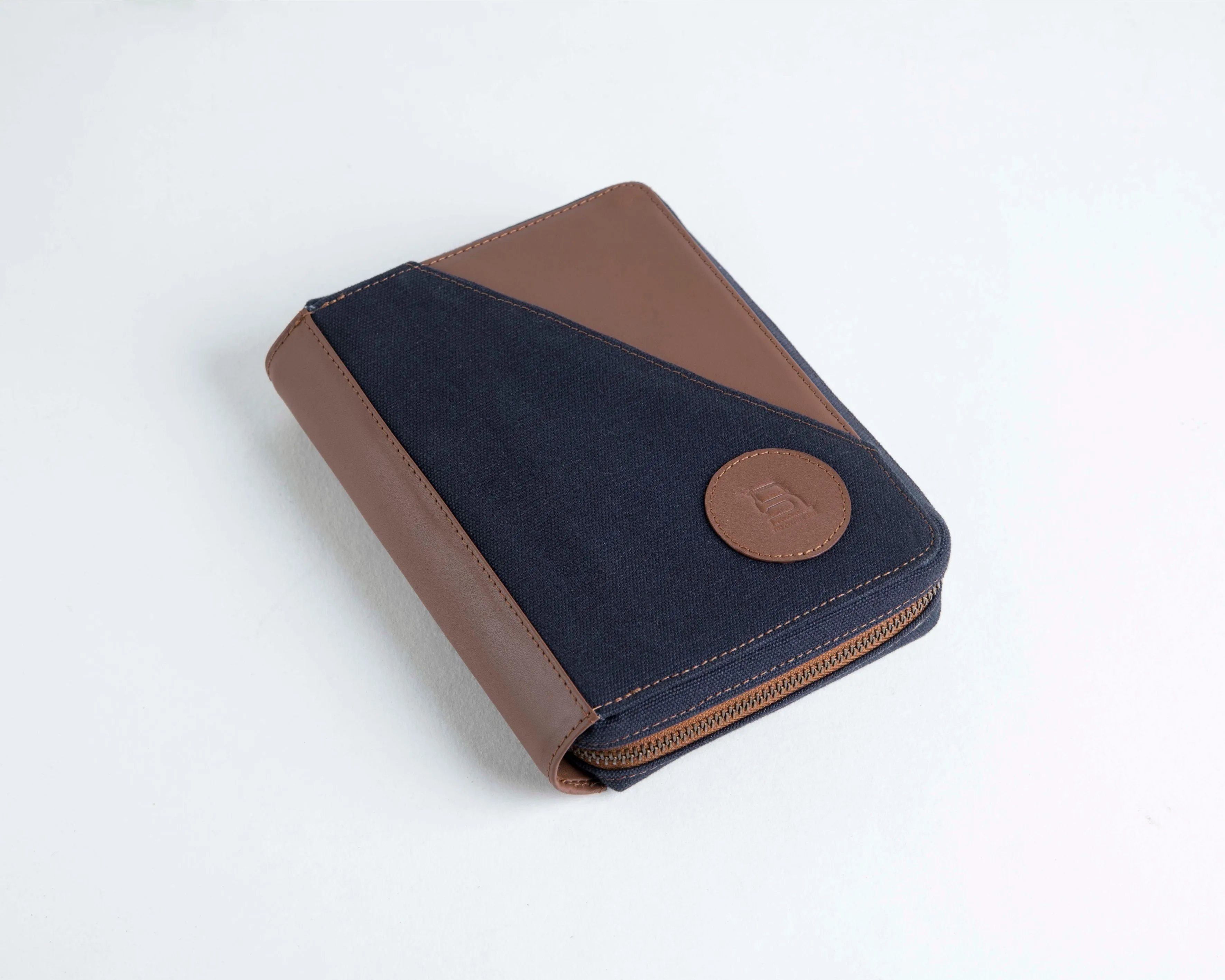 Nomad Passport Organiser - Blue Canvas   Tan Leather