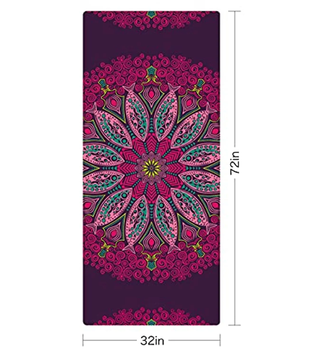 nuveti TPE Large Yoga Mat Non-Slip Exercise Fitness Mat with Carry Bag Eco Friendly Yoga Mats for Women 72"x32" Extra Thick 6mm for Home, Pilates and Floor Exercises Workout Mats