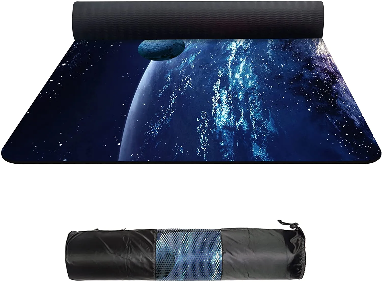 nuveti TPE Large Yoga Mat Non-Slip Exercise Fitness Mat with Carry Bag Eco Friendly Yoga Mats for Women 72"x32" Extra Thick 6mm for Home, Pilates and Floor Exercises Workout Mats