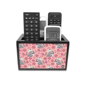 Organizer For TV AC Remotes - Pink Floral Panda