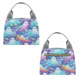 Pastel Halloween  Portable Lunch Bag-Grey Handle