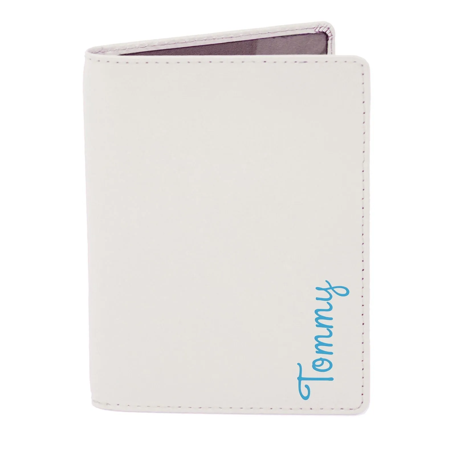 Personalised Blue Name Island Cream Passport Holder