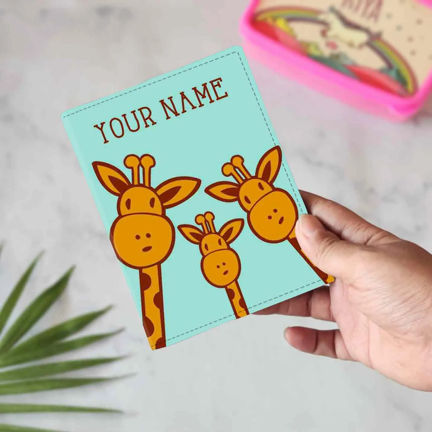 Personalised Passport Cover Suitcase Tag Set - Giraff