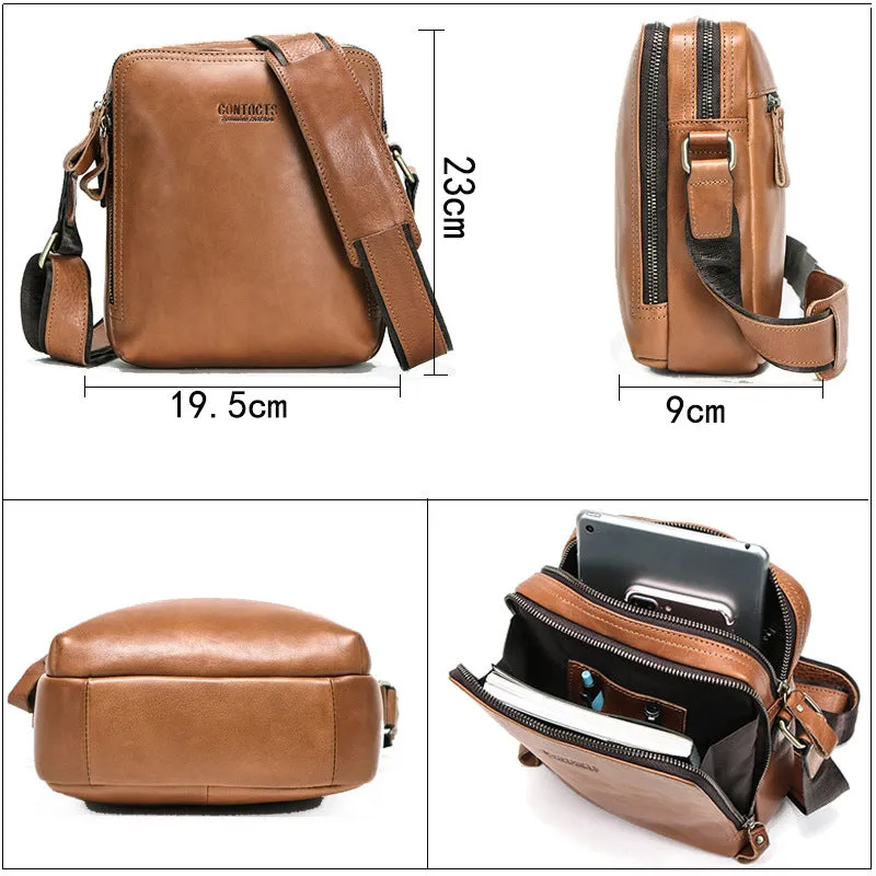 Personalized Men's Leather Shoulder Bag, Messenger Bag Crossbody bag, Gift for Him