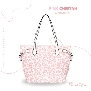 Pink Cheetah Leather Bag | Stylish Cheetah Print Design | Perfect Gift for Her | Elegant & Durable Fashion Tote