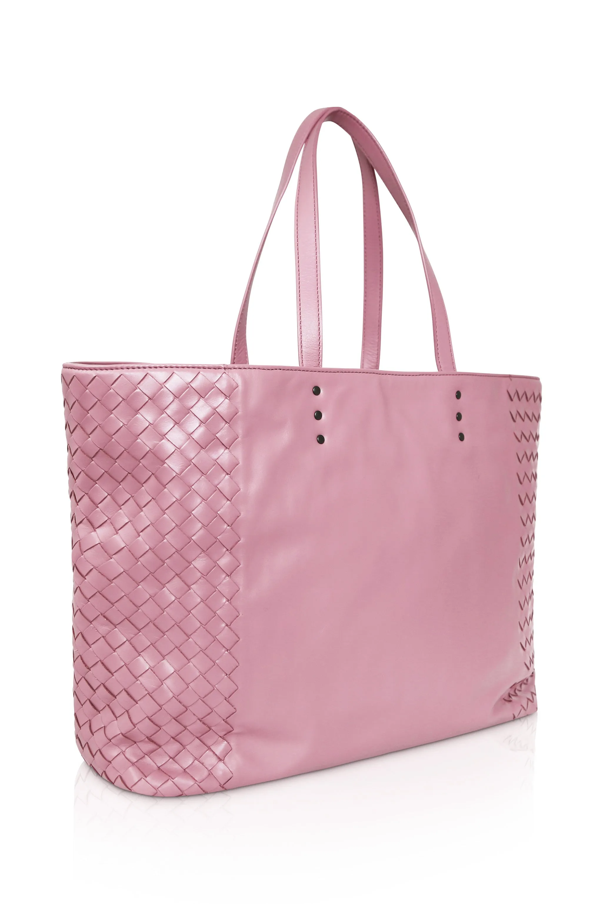 Pink Fourre-Tout Leather Handbag