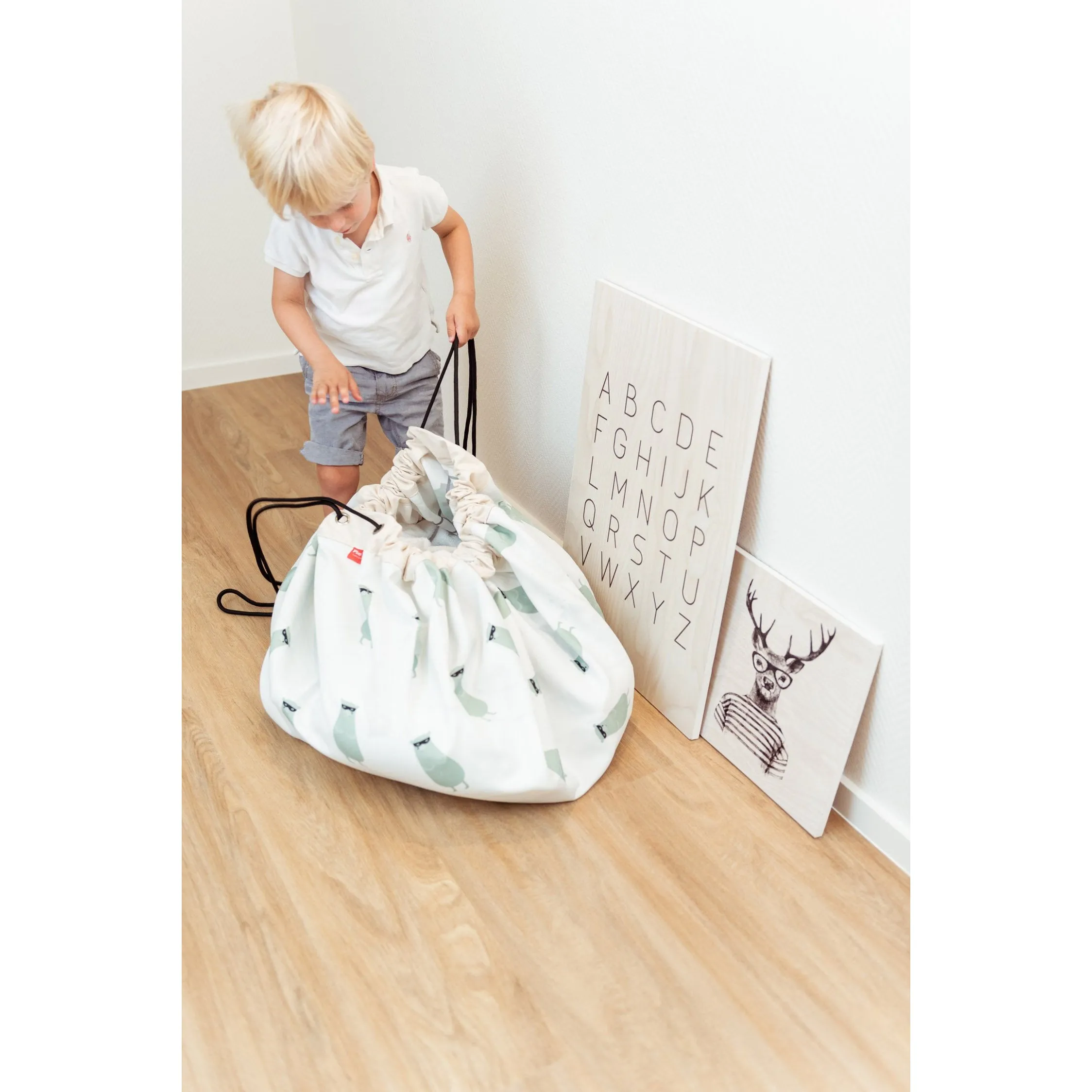 Play&Go Toy Storage Bag - Trainmap/Bears - Double Print - Ø140cm