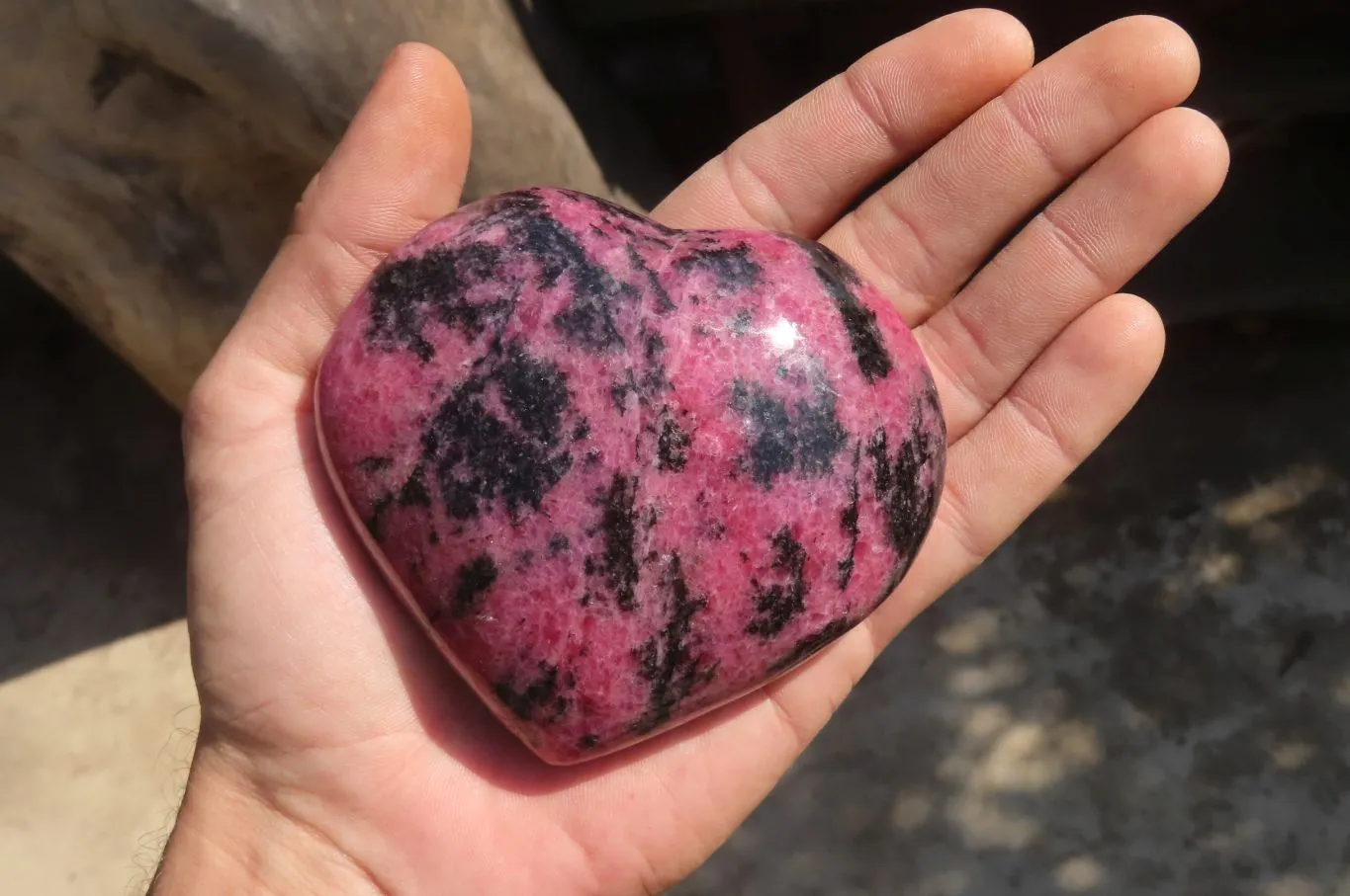 Polished Rhodonite Hearts x 4 From Ambindavato, Madagascar