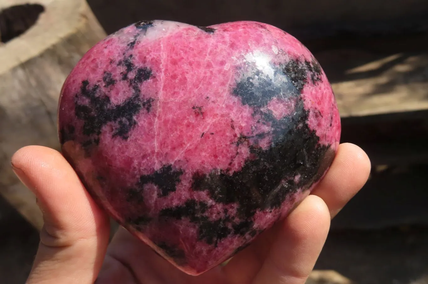 Polished Rhodonite Hearts x 4 From Ambindavato, Madagascar