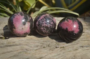 Polished Rhodonite Spheres  x 4 From Madagascar