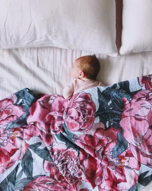 Pop Ya Tot - Muslin Swaddle - The Perfect Peony