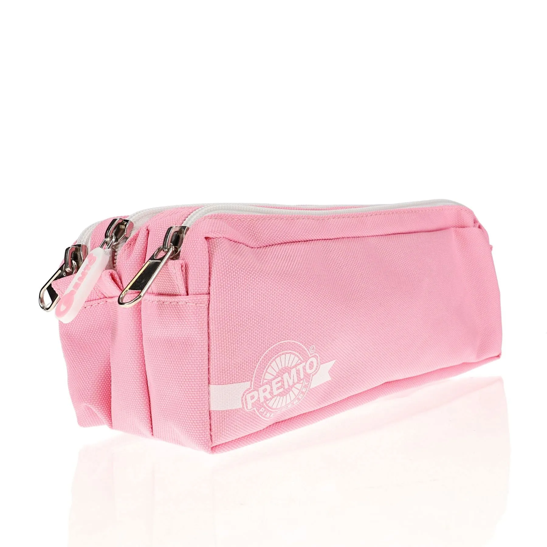 Premto - Pencil Case - 3 Pocket - Pastel - Pink Sherbet