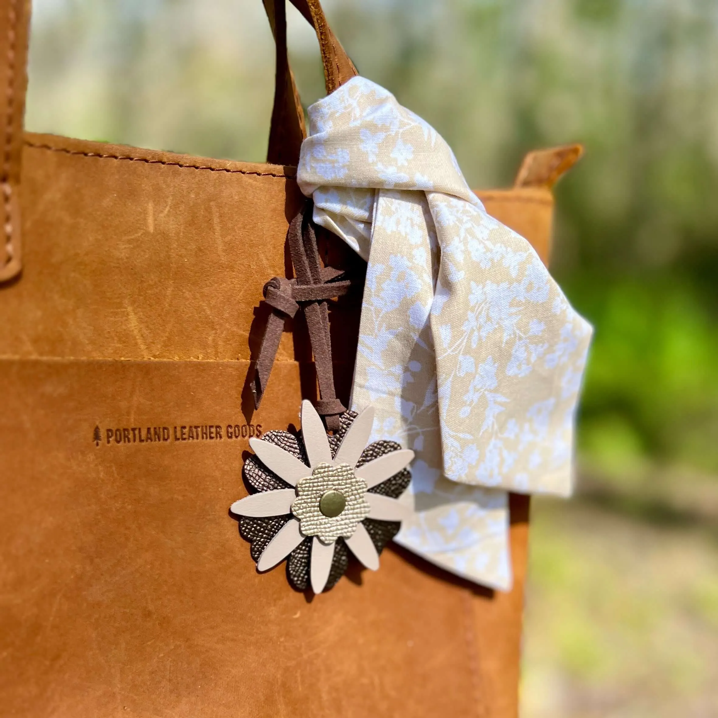 Purse Scarf - Spring Tan Floral Scarf