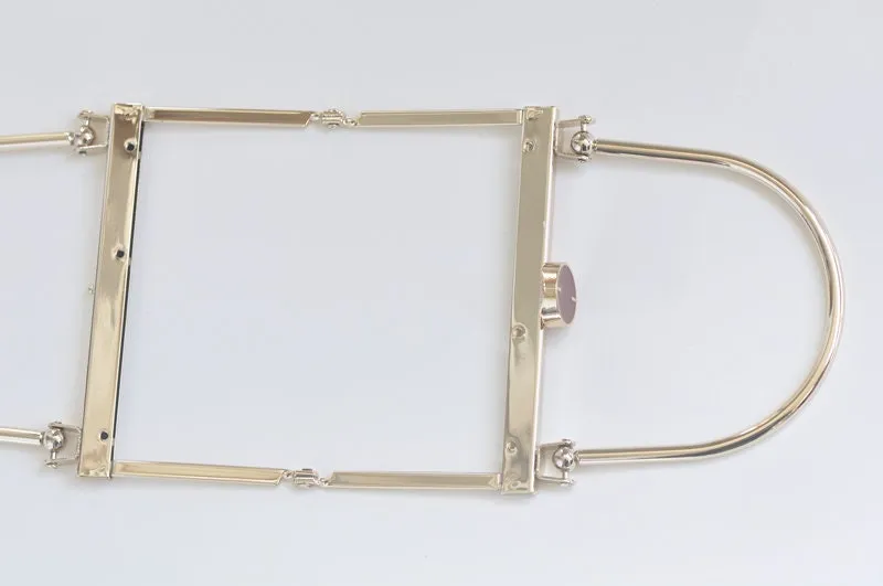 Retro Light Gold Purse Frame With Handle 12x7.5cm