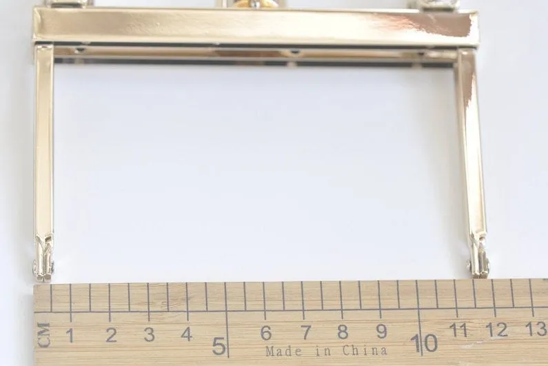 Retro Light Gold Purse Frame With Handle 12x7.5cm