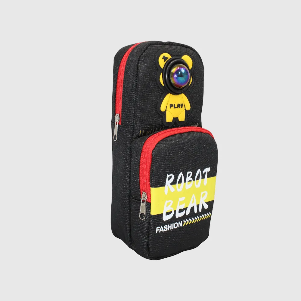 Robot Bear Black Pencil Case