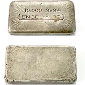 Scarce Poured Engelhard 10 oz .999 Silver Bar with No Serial