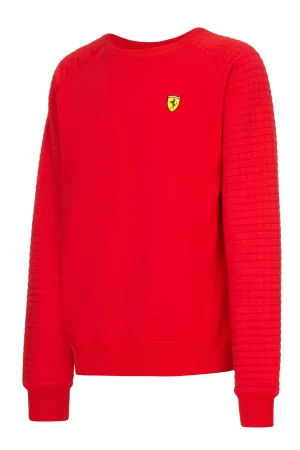 Scuderia Ferrari Crewneck Quilt Arm Men's Sweatshirt - Red/Black