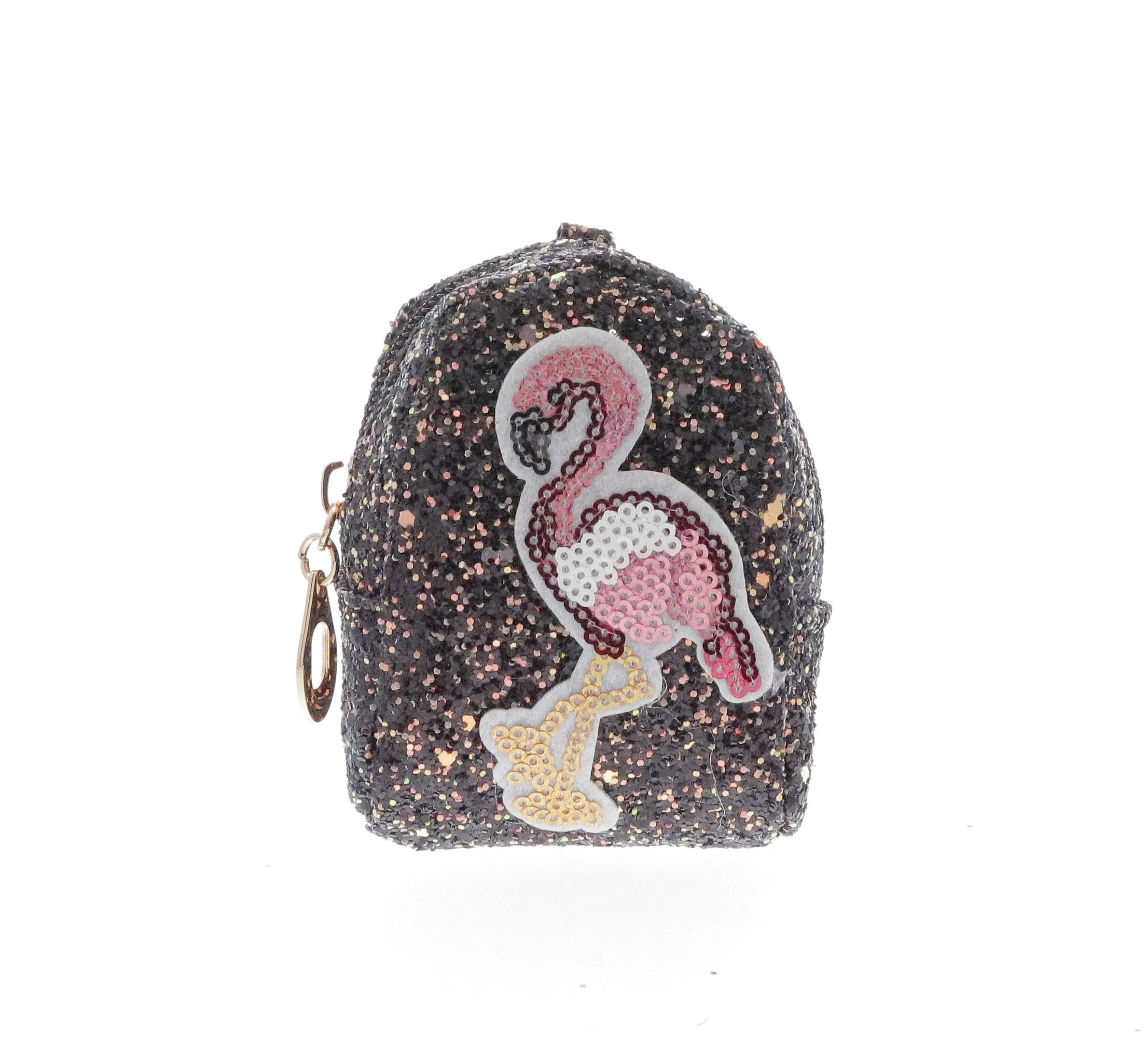 Sequin Flamingo Coin Bag Key Chain