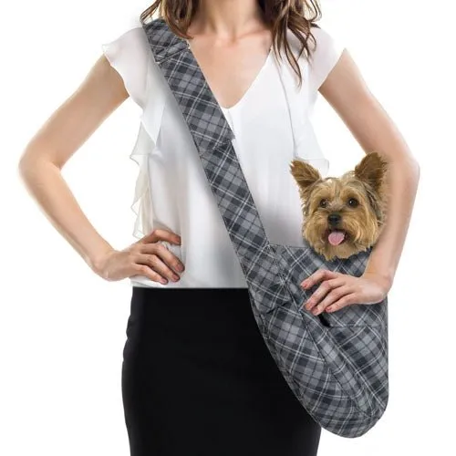 Susan Lanci Scotty Charcoal Plaid Cuddle Carrier