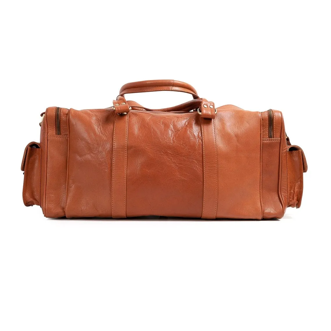 Tan Leather Duffle Bag