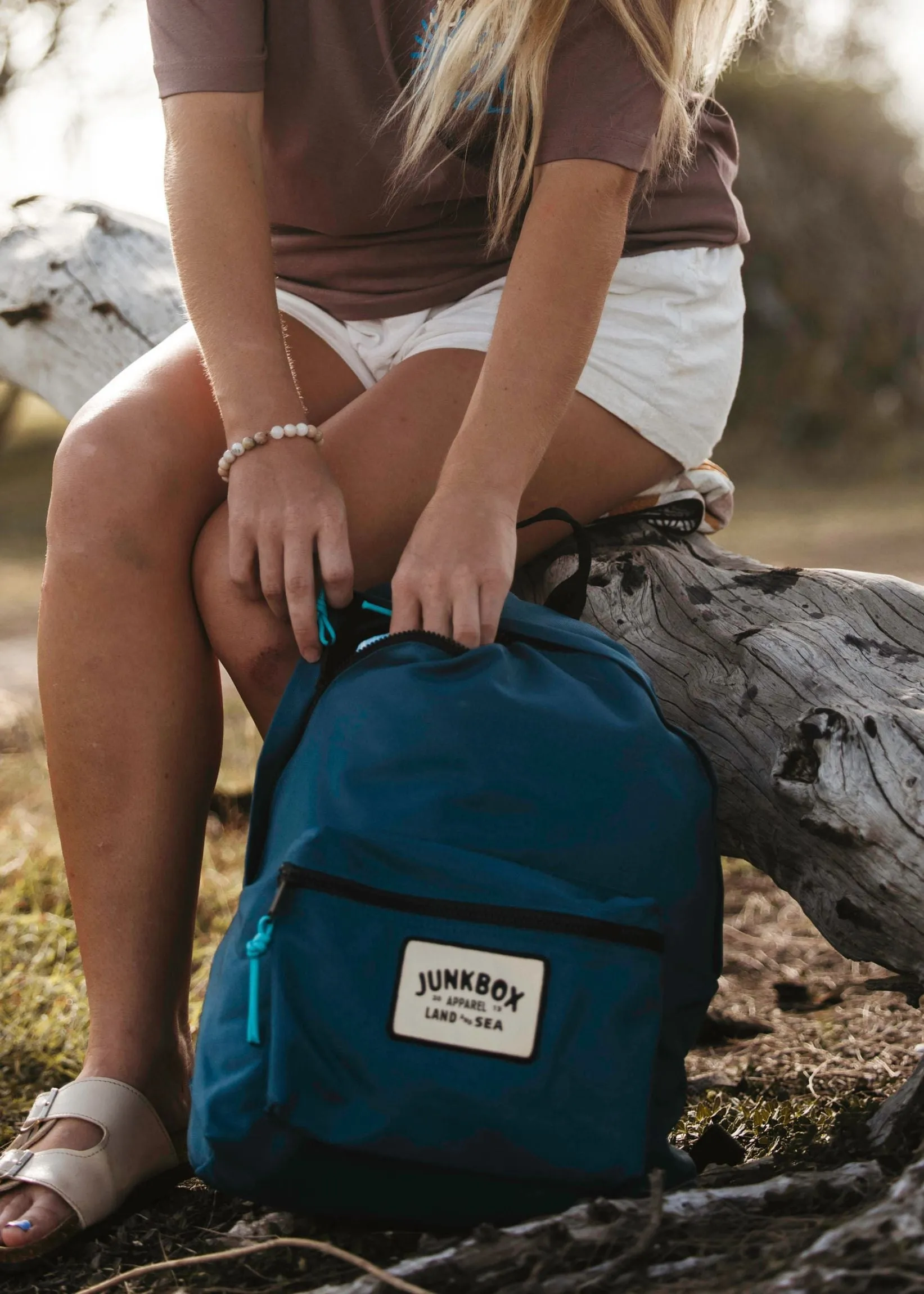 'The Classic' Recycled Backpack in Petrol Blue