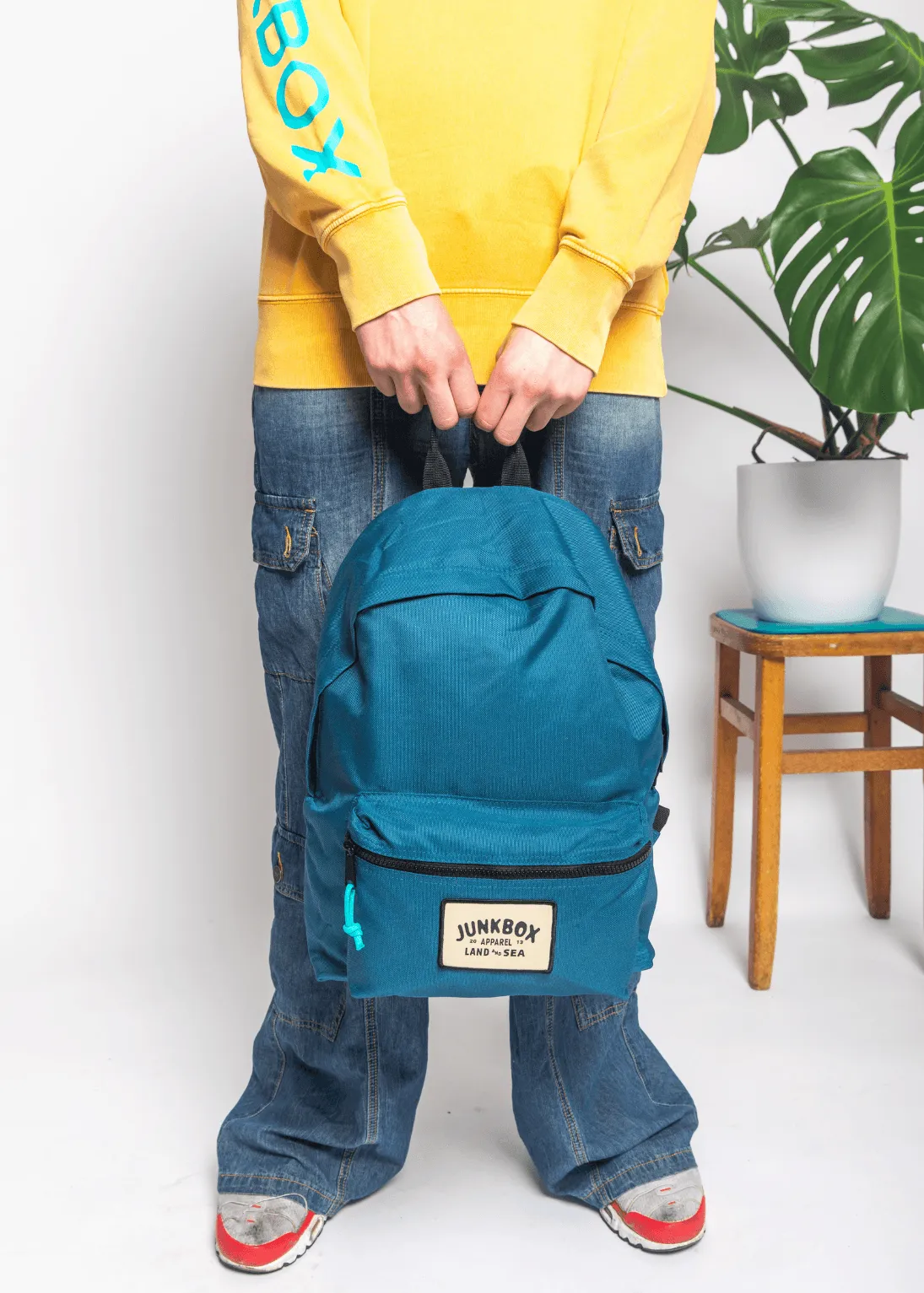 'The Classic' Recycled Backpack in Petrol Blue