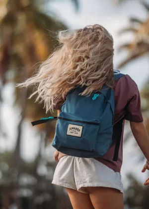 'The Classic' Recycled Backpack in Petrol Blue