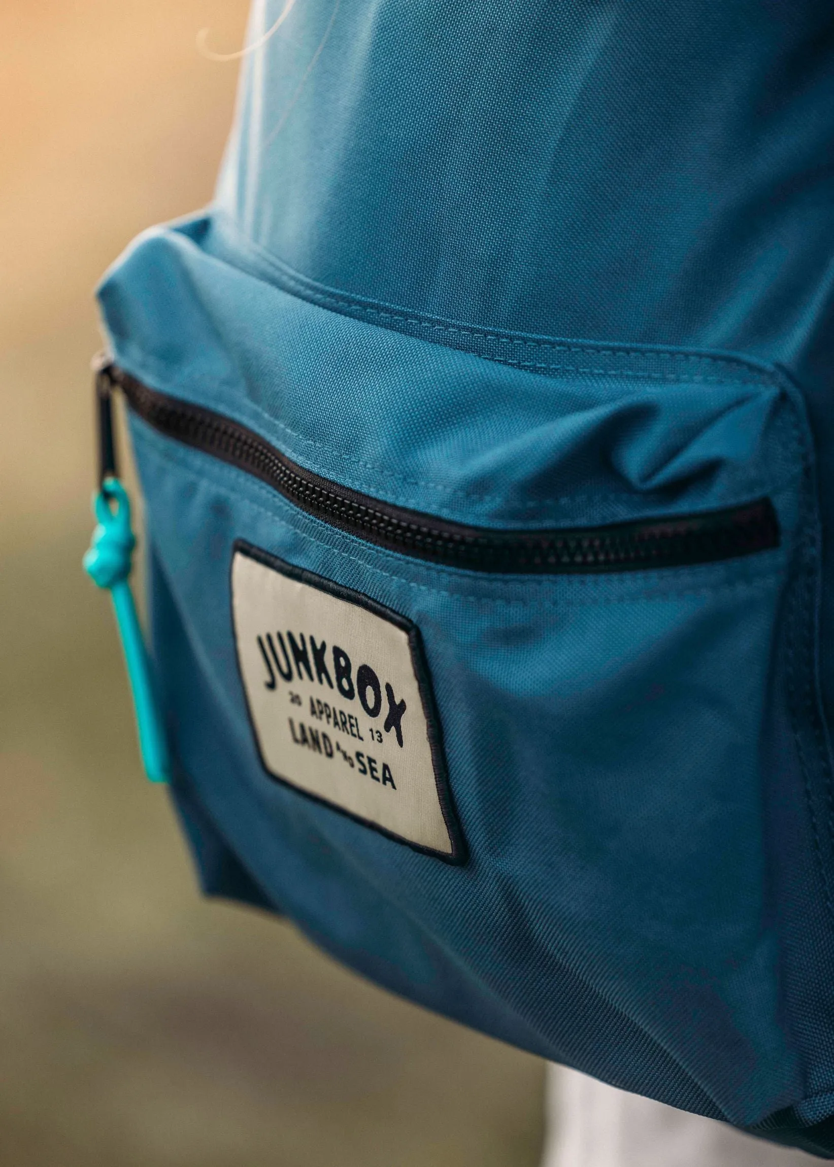 'The Classic' Recycled Backpack in Petrol Blue