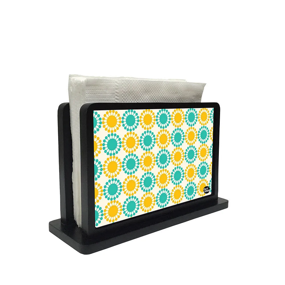 Tissue Holder Paper Napkin Stand - Floral Yellow And Blue