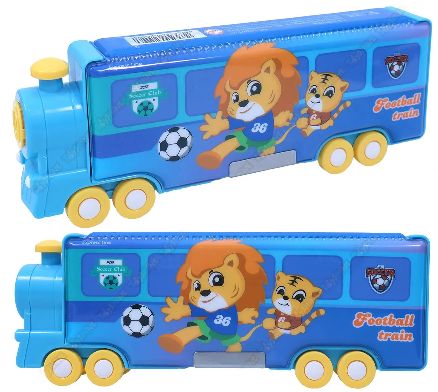 Toyshine Train Pencil Box with Moving Tyres and Sharpner for Kids - Pink / Blue