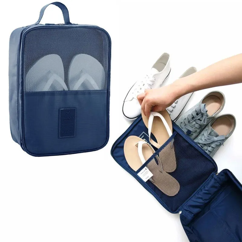 Travel Shoe Bag Zipper 3-Layers Clothes Storage Pouch Organizer