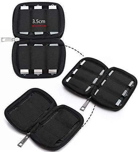 Uactor Storage Bag for USB Flash Drive|U Disk Holder| USB Drive Shuttle 10-Capacity (10-Capacity Bag, Black)