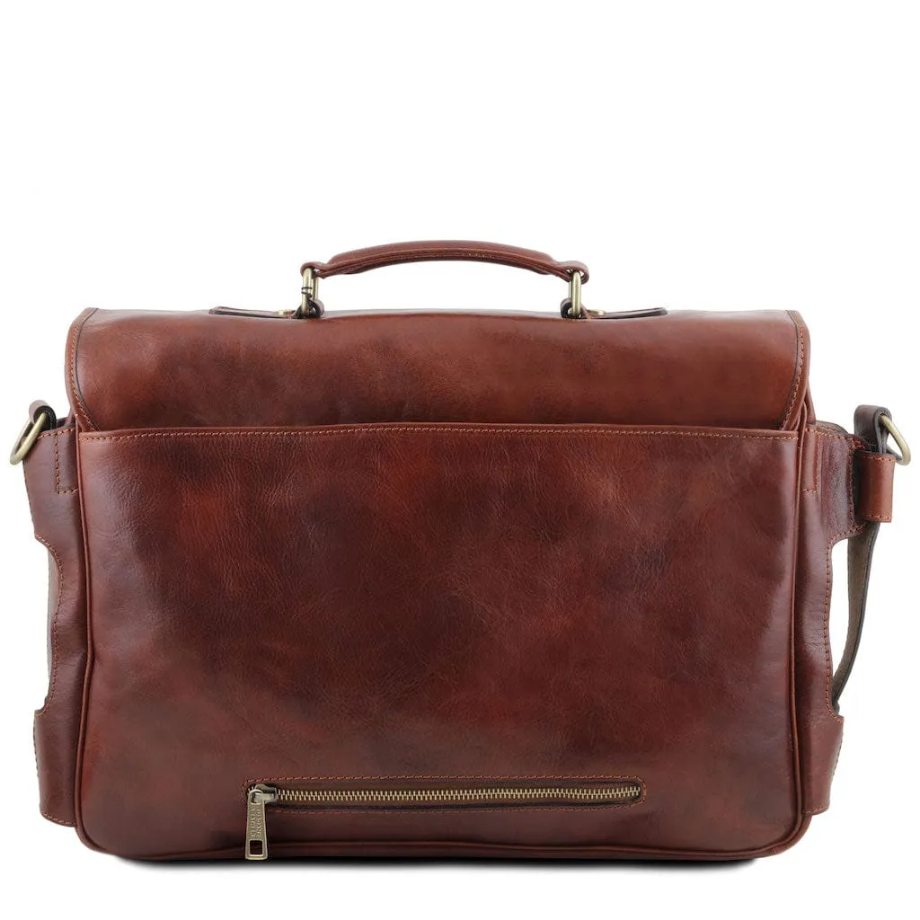 Ventimiglia - Leather multi compartment TL SMART briefcase with front pockets | TL142069