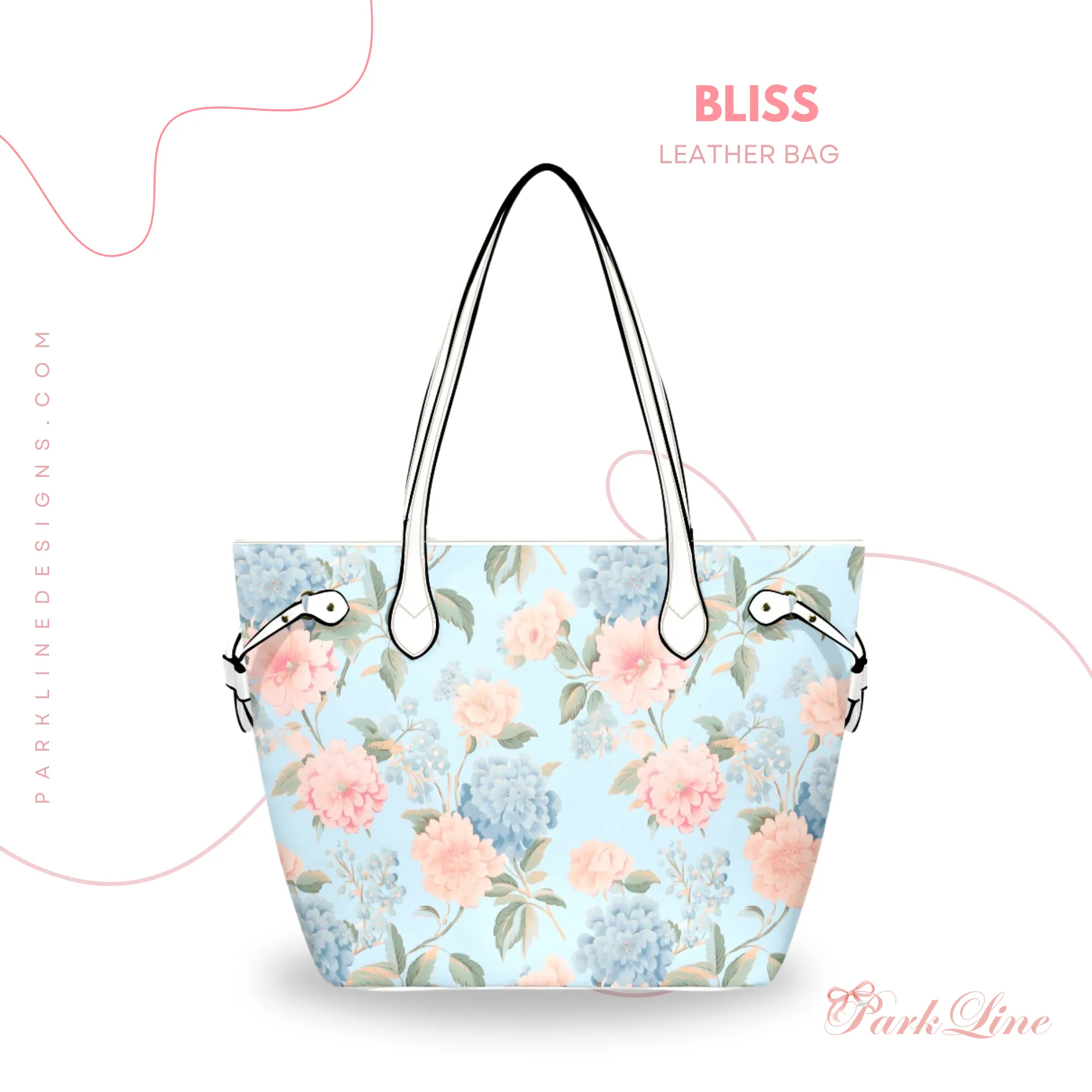 Watercolor Blooms Leather Bag | Pastel Floral Watercolor Pattern | Perfect Gift for Her | Elegant & Durable Fashion Tote