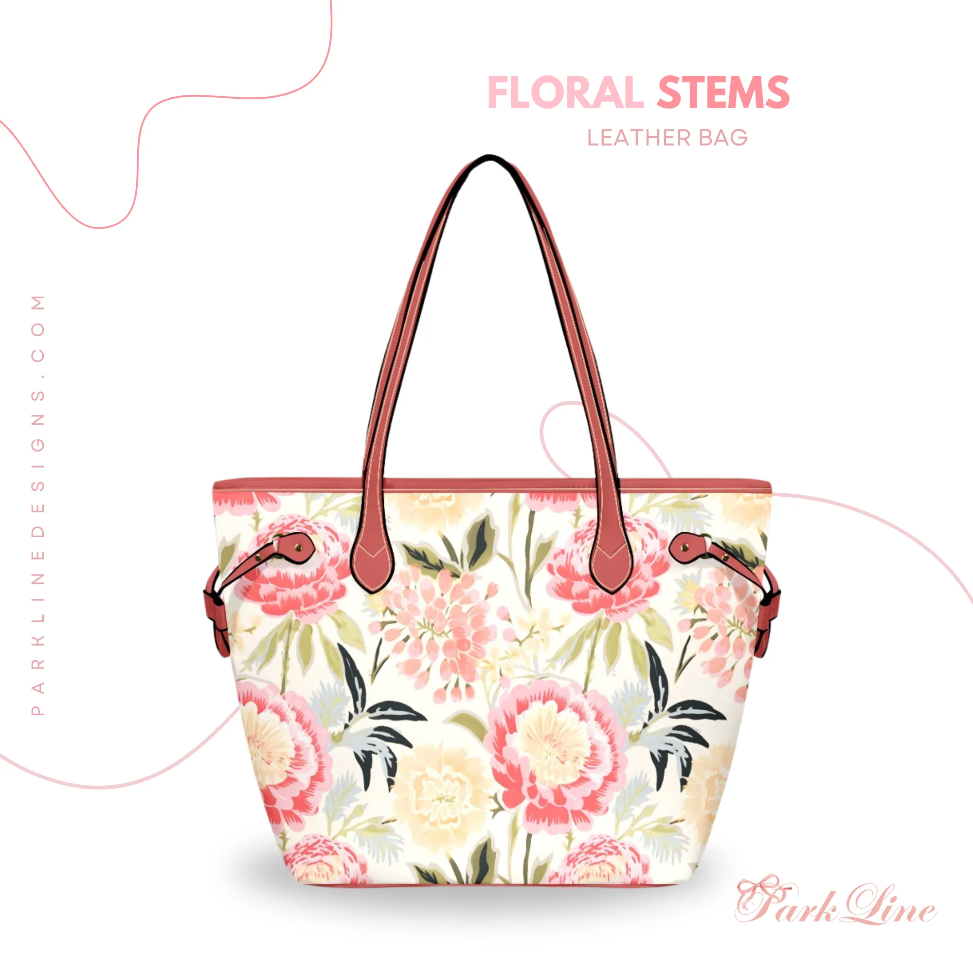 Watercolor Blooms Leather Bag | Pastel Floral Watercolor Pattern | Perfect Gift for Her | Elegant & Durable Fashion Tote